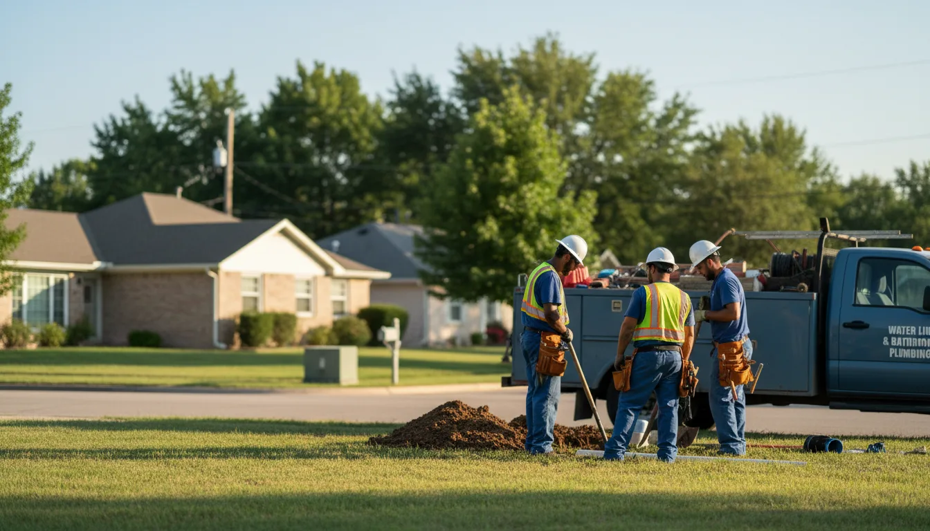 Residential water line and bathroom plumbing service in Gaston, IN